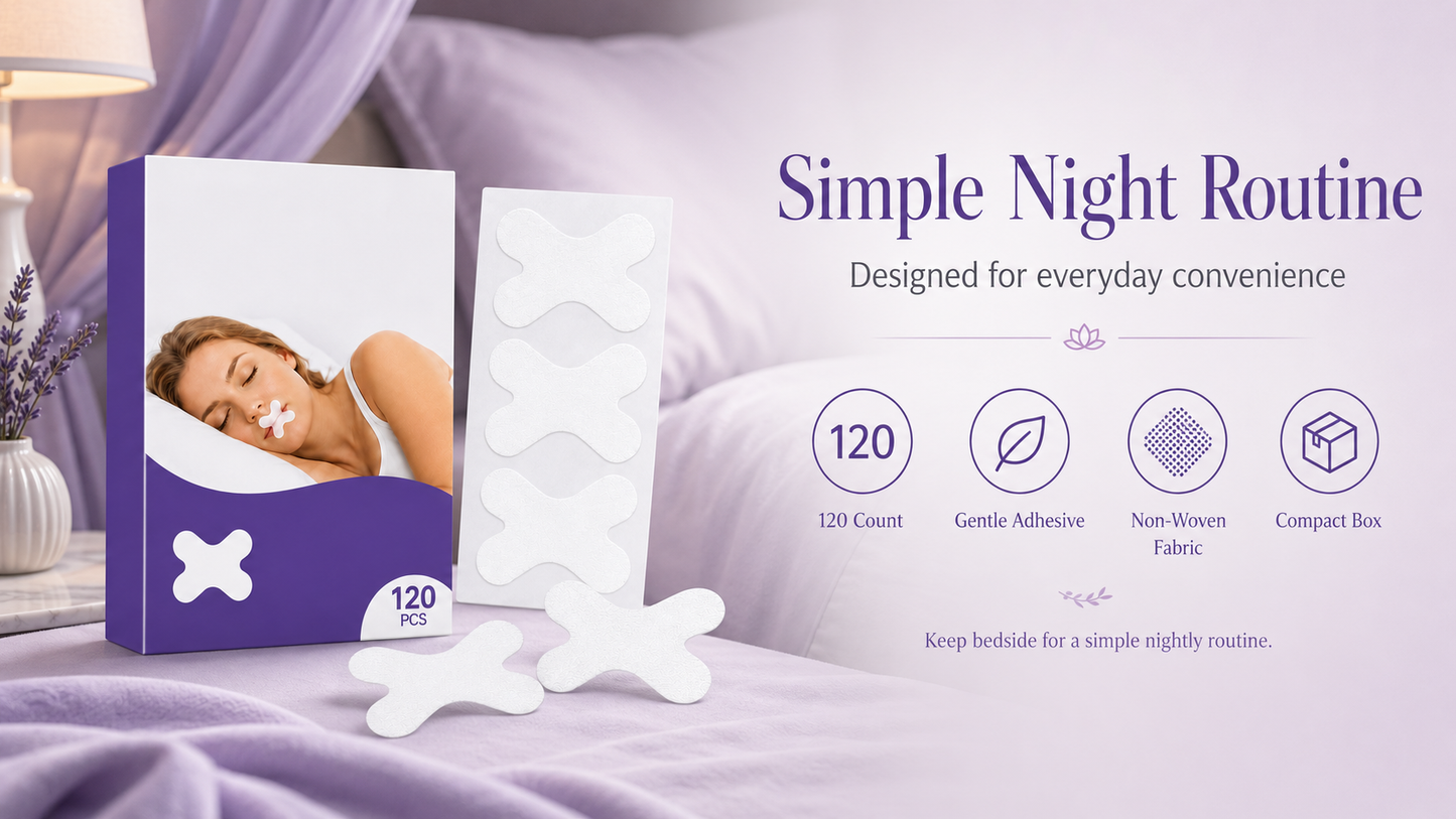 Mouth Tape for Adults, Gentle Mouth Strips for Night Routine, X-Shaped Sleep Tape with Soft Adhesive, Adult Use Only, Comfortable Overnight Mouth Tape for Home and Travel