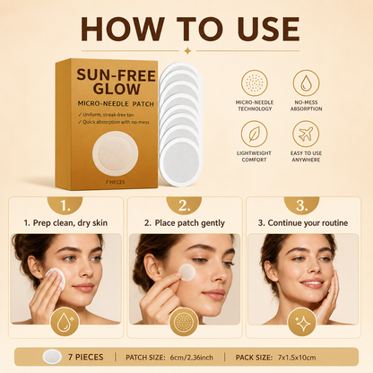 Sun-Free Glow Patch, 7 Pieces Round Micro-Tip Beauty Patches, Peel and Place Body Glow patch fes or Easy Routine Use, No-Mess Self-Tanning Patches Format for Travel, Daily Beauty and On-the-Go Care