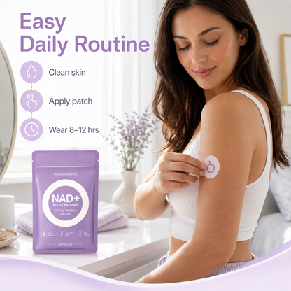 Stronger NAD+ Boost Patches for Women & Men, Plant-Based Formula for Daily Energy,Wellness Care Patches,30 Pack (60PCS Daily Wellness Patches)