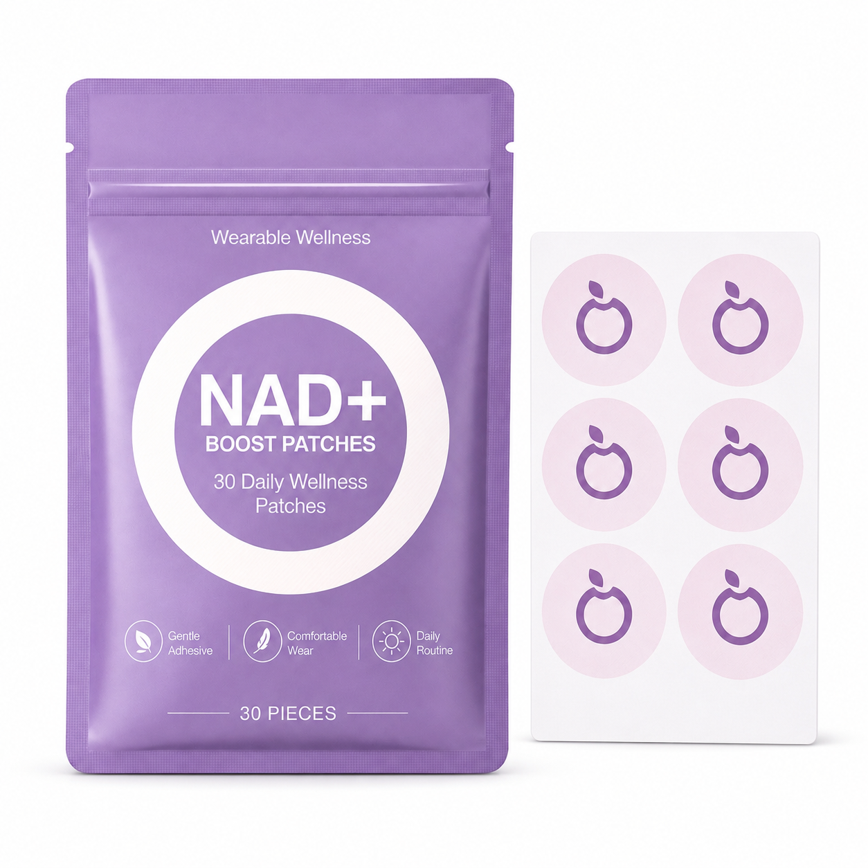 Stronger NAD+ Boost Patches for Women & Men, Plant-Based Formula for Daily Energy,Wellness Care Patches,30 Pack (60PCS Daily Wellness Patches)