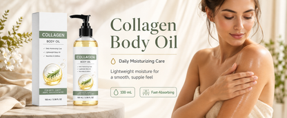Collagen Body Oil, 100 mL / 3.38 fl oz Lightweight body OilCollagen BodyOil for Body & After Shower, Lightweight Moisturizing BodyOil for Women and Men (100ML-1PKCollagen Body Oil)